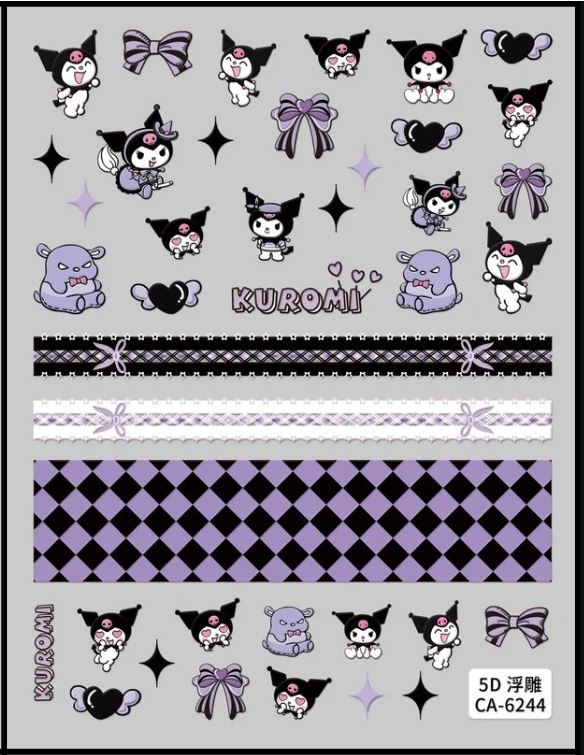 5D Self-Adhesive Nail Art Stickers - Kuromi 6244