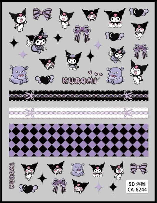 5D Self-Adhesive Nail Art Stickers - Kuromi 6244