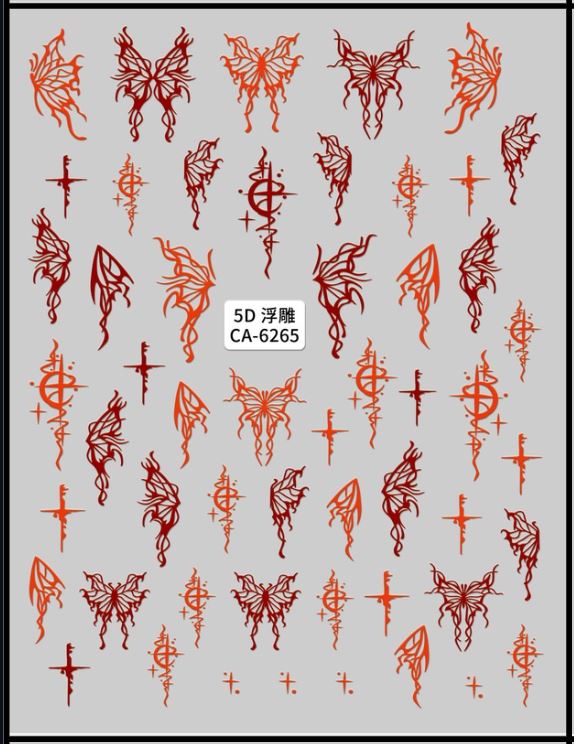 5D Self-Adhesive Nail Art Stickers - Wings 6265