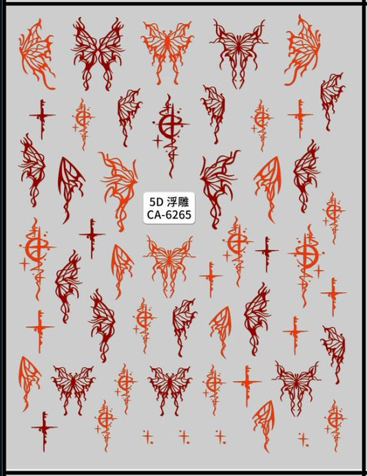 5D Self-Adhesive Nail Art Stickers - Wings 6265