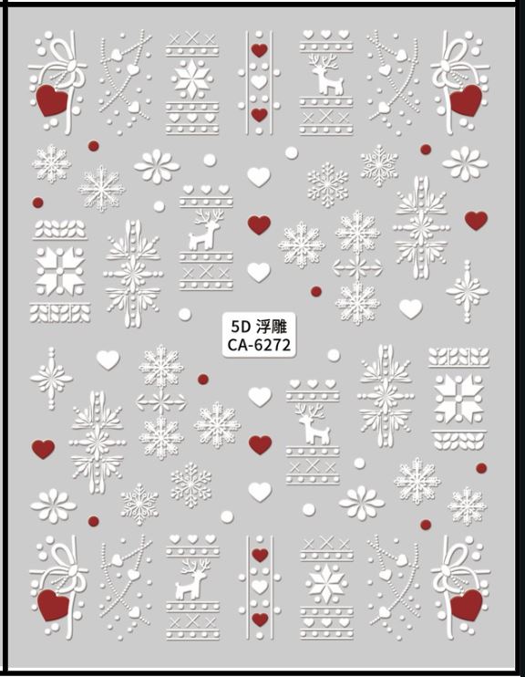 5D Self-Adhesive Nail Art Stickers - Snowflakes 6272