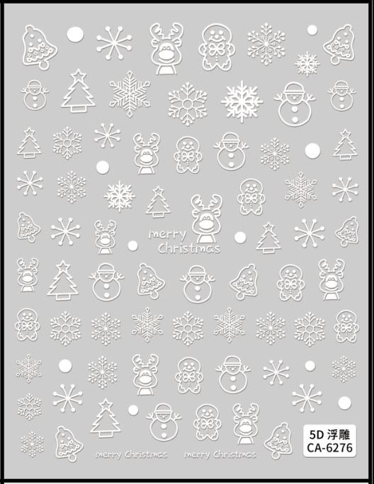 5D Self-Adhesive Nail Art Stickers - XMAS 6276