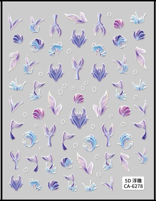 5D Self-Adhesive Nail Art Stickers - Leaves 6278