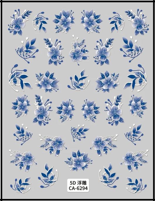 5D Self-Adhesive Nail Art Stickers - Flowers 6294