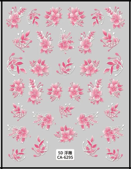 5D Self-Adhesive Nail Art Stickers - Flowers 6295