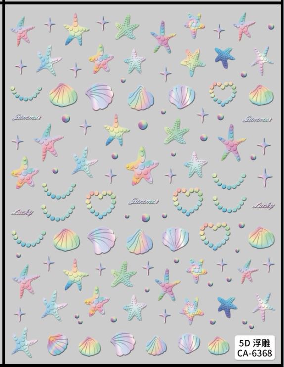 5D Self-Adhesive Nail Art Stickers - Shells 6368