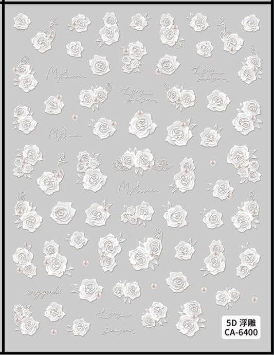 5D Self-Adhesive Nail Art Stickers - Flowers 6400