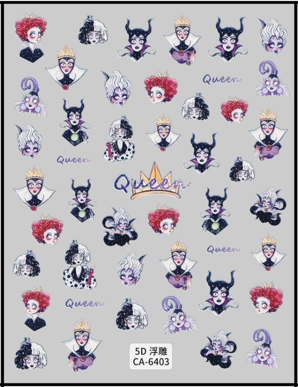 5D Self-Adhesive Nail Art Stickers - Queen 6403
