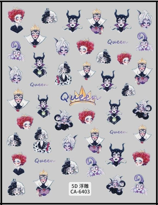 5D Self-Adhesive Nail Art Stickers - Queen 6403