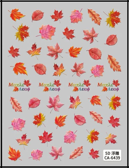 5D Self-Adhesive Nail Art Stickers - Autumn 6439