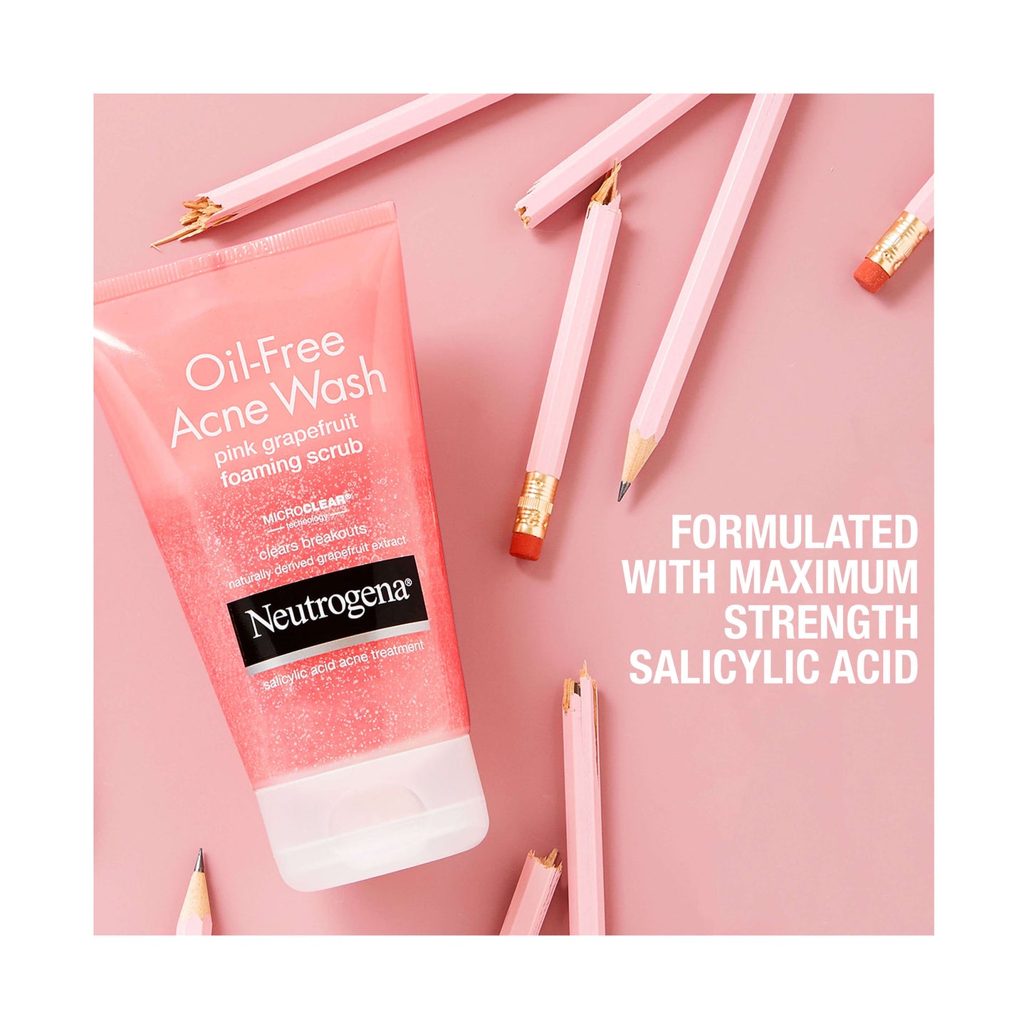 Oil-Free Acne Wash Pink Grapefruit Foaming Scrub 6.7 Fl Oz