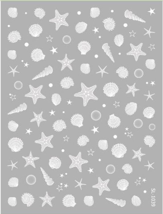 5D Self-Adhesive Nail Art Stickers - Sea Life 1039