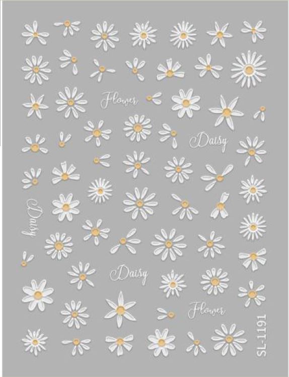 5D Self-Adhesive Nail Art Stickers - Daisy 1191