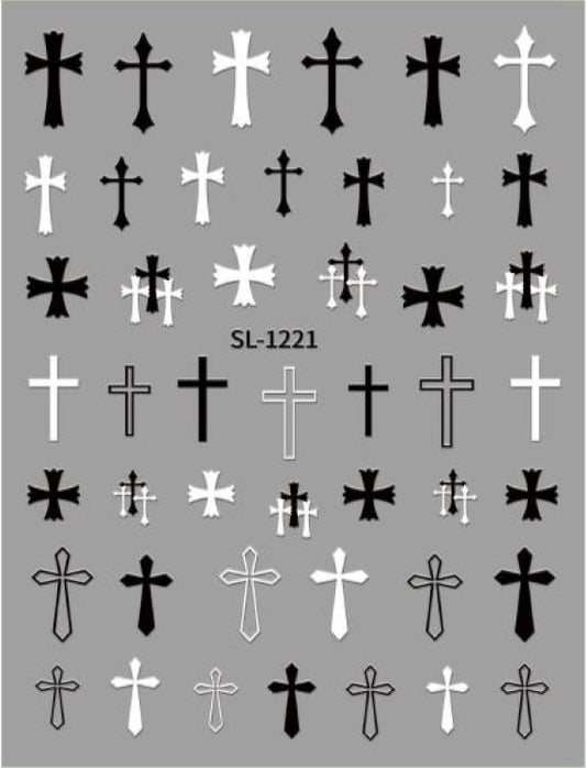 5D Self-Adhesive Nail Art Stickers - Cross 1221