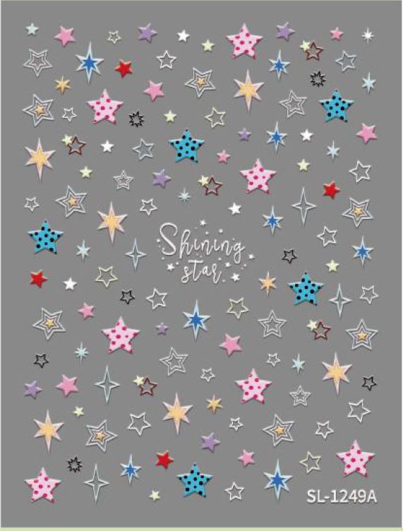 5D Self-Adhesive Nail Art Stickers - Shinning Star 1249A