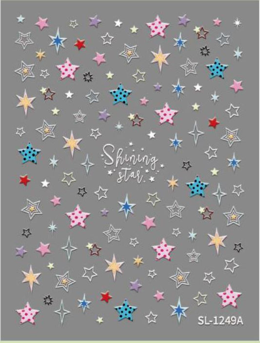 5D Self-Adhesive Nail Art Stickers - Shinning Star 1249A