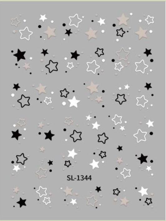 5D Self-Adhesive Nail Art Stickers - Stars 1344