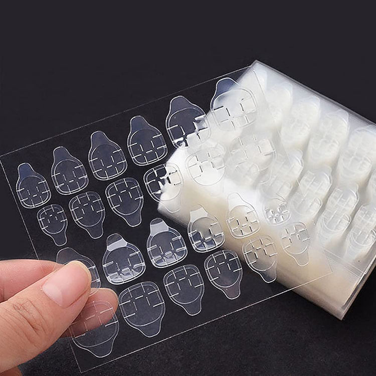 Acrylic/ Press-on Designer Nails with Glue Tabs | Artificial Nails Under 50 - Heart French Tips