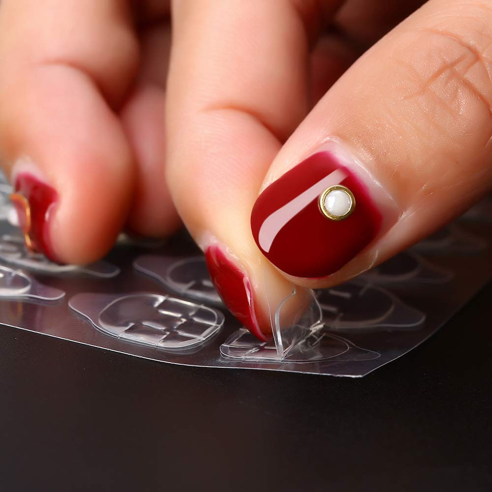 Nail Glue Stickers Double Side for Press on Nails Stickers, Waterproof Breathable False Nail Tips Jelly Adhesive Nail Tabs Glue