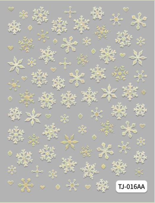 5D Self-Adhesive Nail Art Stickers - Snowflakes 016