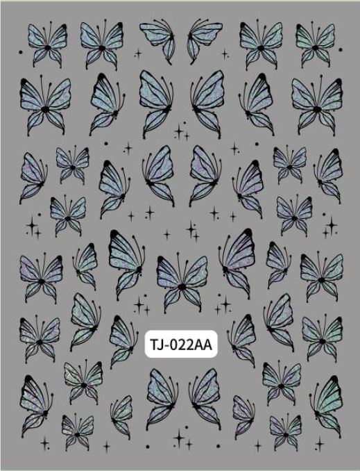 5D Self-Adhesive Nail Art Stickers - Butterfly 022