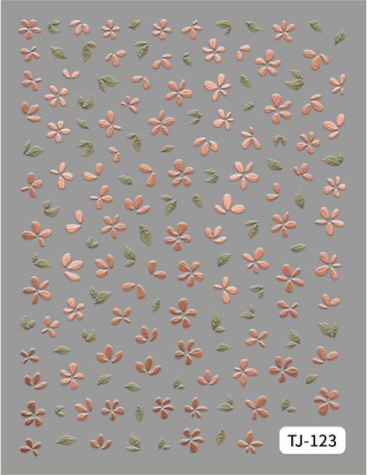 5D Self-Adhesive Nail Art Stickers - Flowers 123