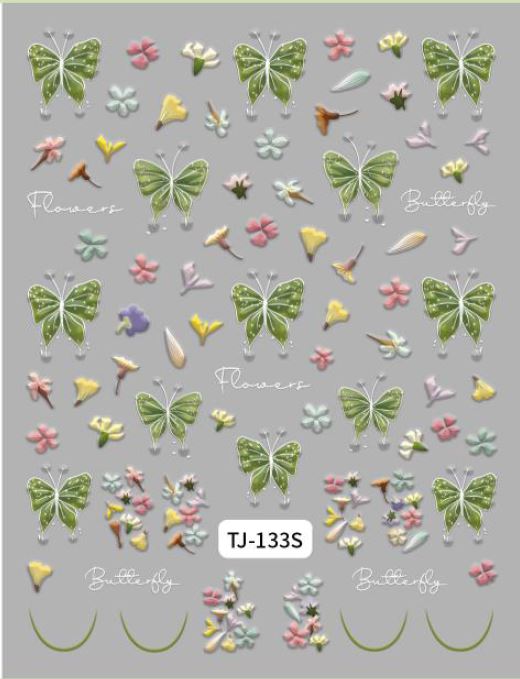 5D Self-Adhesive Nail Art Stickers - Butterfly 133