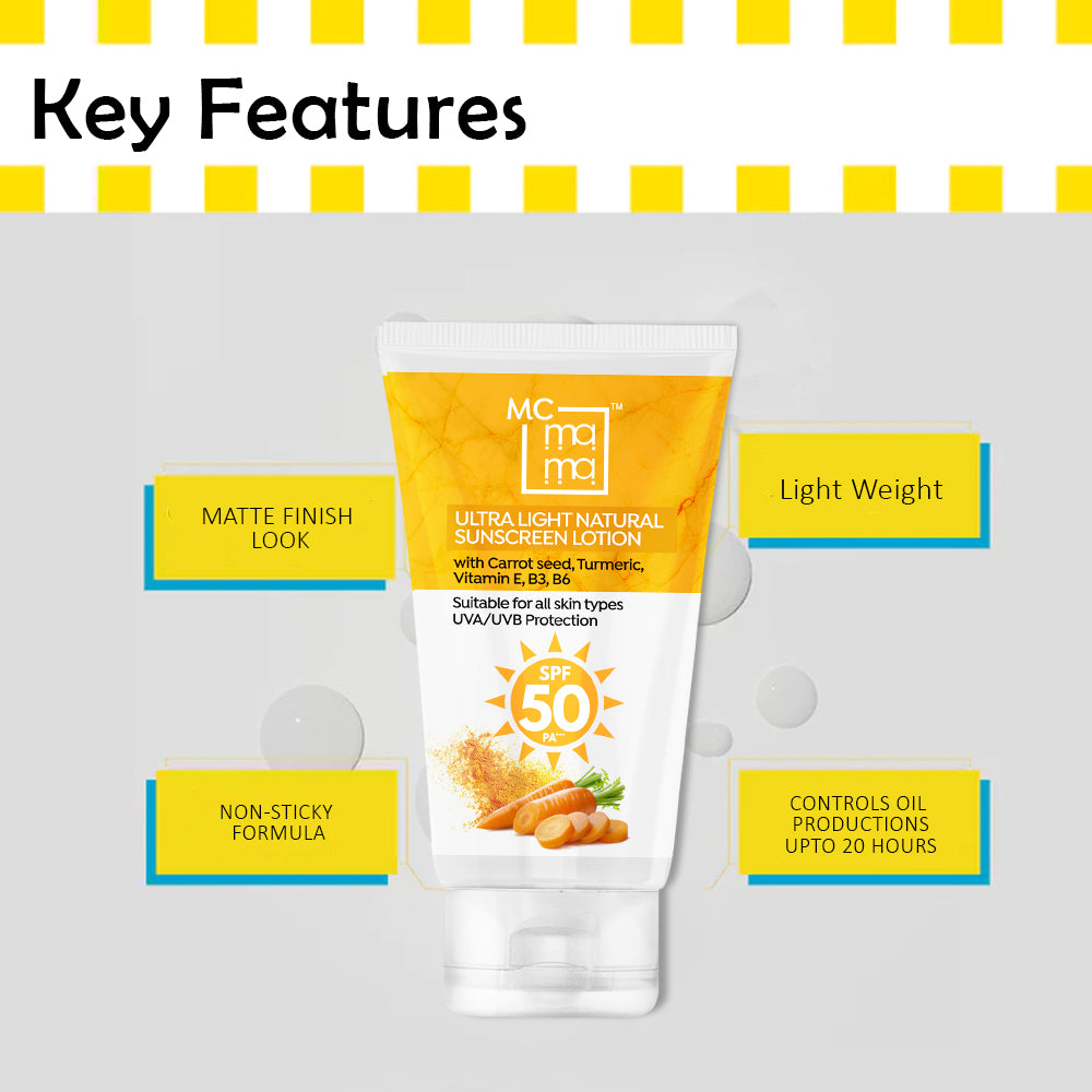 ULTRA LIGHT NATURAL SUNSCREEN LOTION WITH SPF50 PA+++