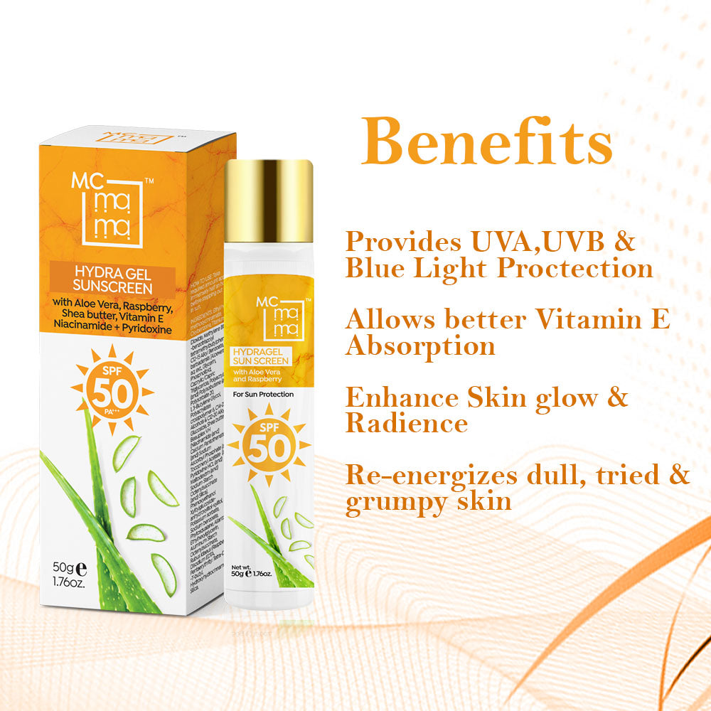 Hydra Gel Sunscreen SPF 50+++ for Sun protection, Matte Look for Women & Men, 50g