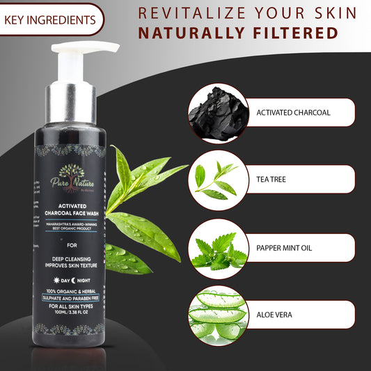 Pure Nature Activated Charcoal Face Wash