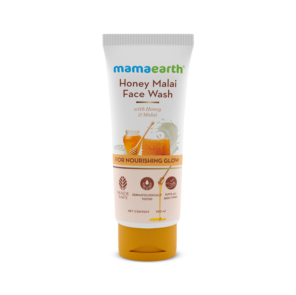 Honey Malai Face Wash with Honey & Malai For Nourishing Glow - 100 ml | Gently Cleanses | Makes Skin Glow