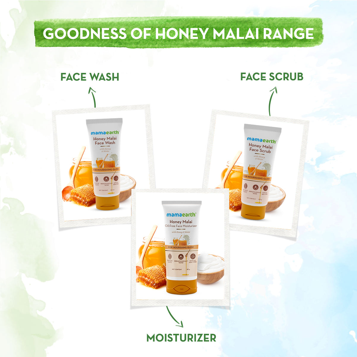 Honey Malai Face Wash with Honey & Malai For Nourishing Glow - 100 ml | Gently Cleanses | Makes Skin Glow