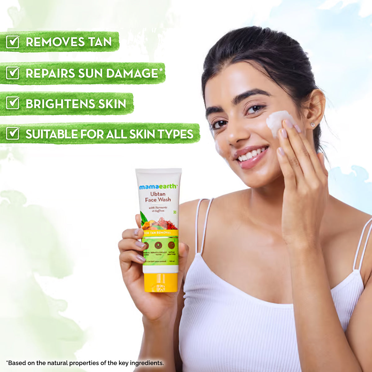 Ubtan Face Wash with Turmeric & Saffron for Tan Removal | Removes Tan | Brightens Skin