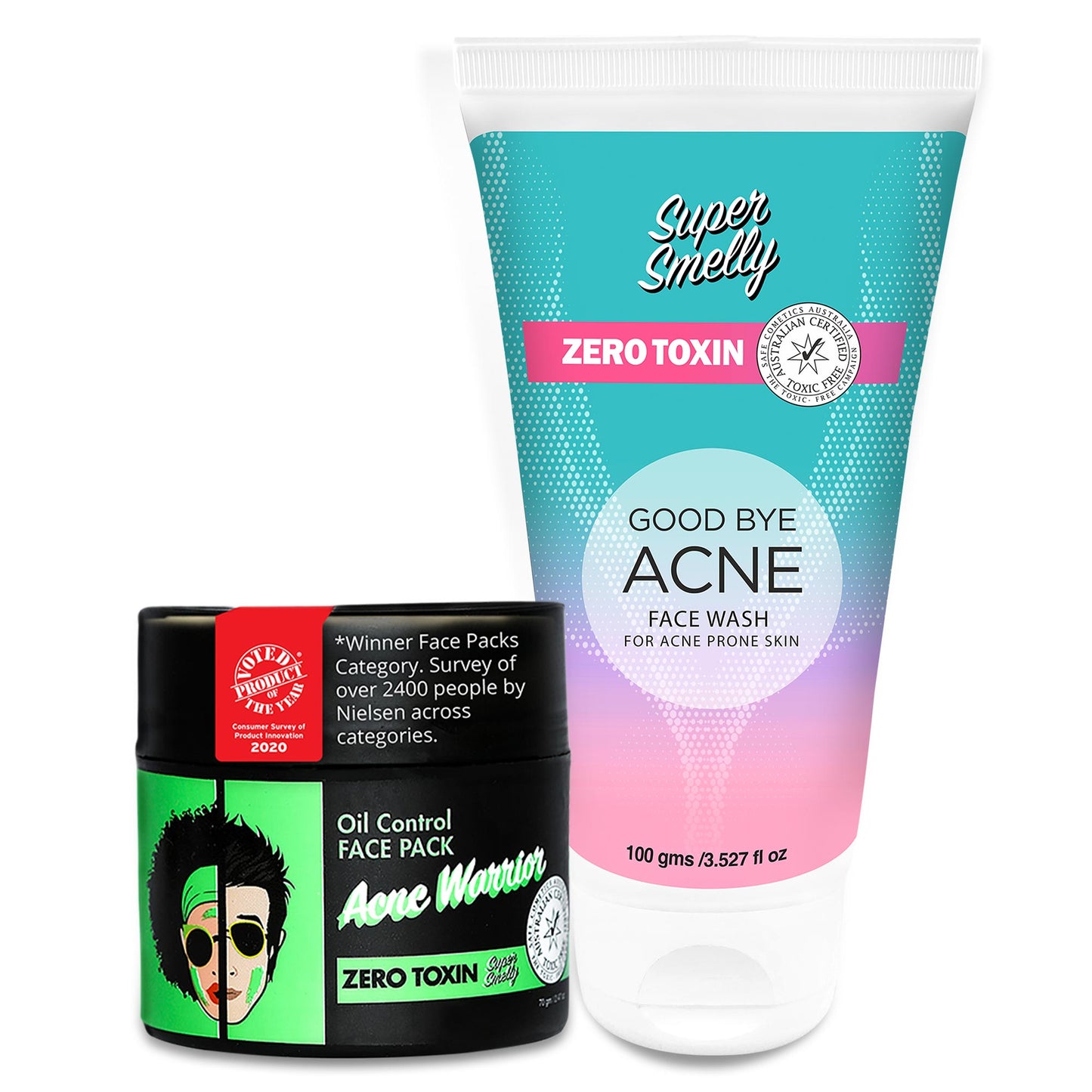 Goodbye Acne Face wash and Acne Warrior Face Pack Combo