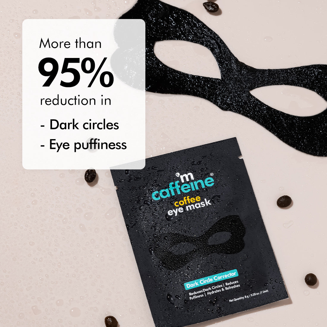 MCaffeine Coffee Eye Mask for Dark Circles & Puffiness with Vitamin C & Caffeine - 2x Hydration