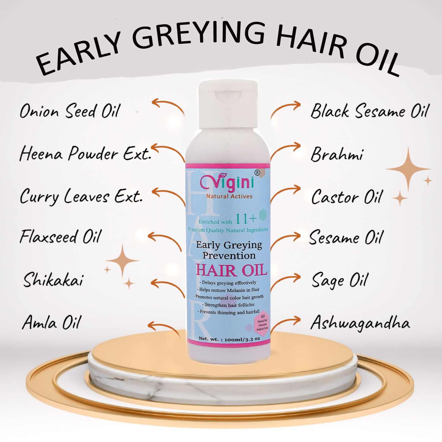 Early Greying Prevention Hair Oil
