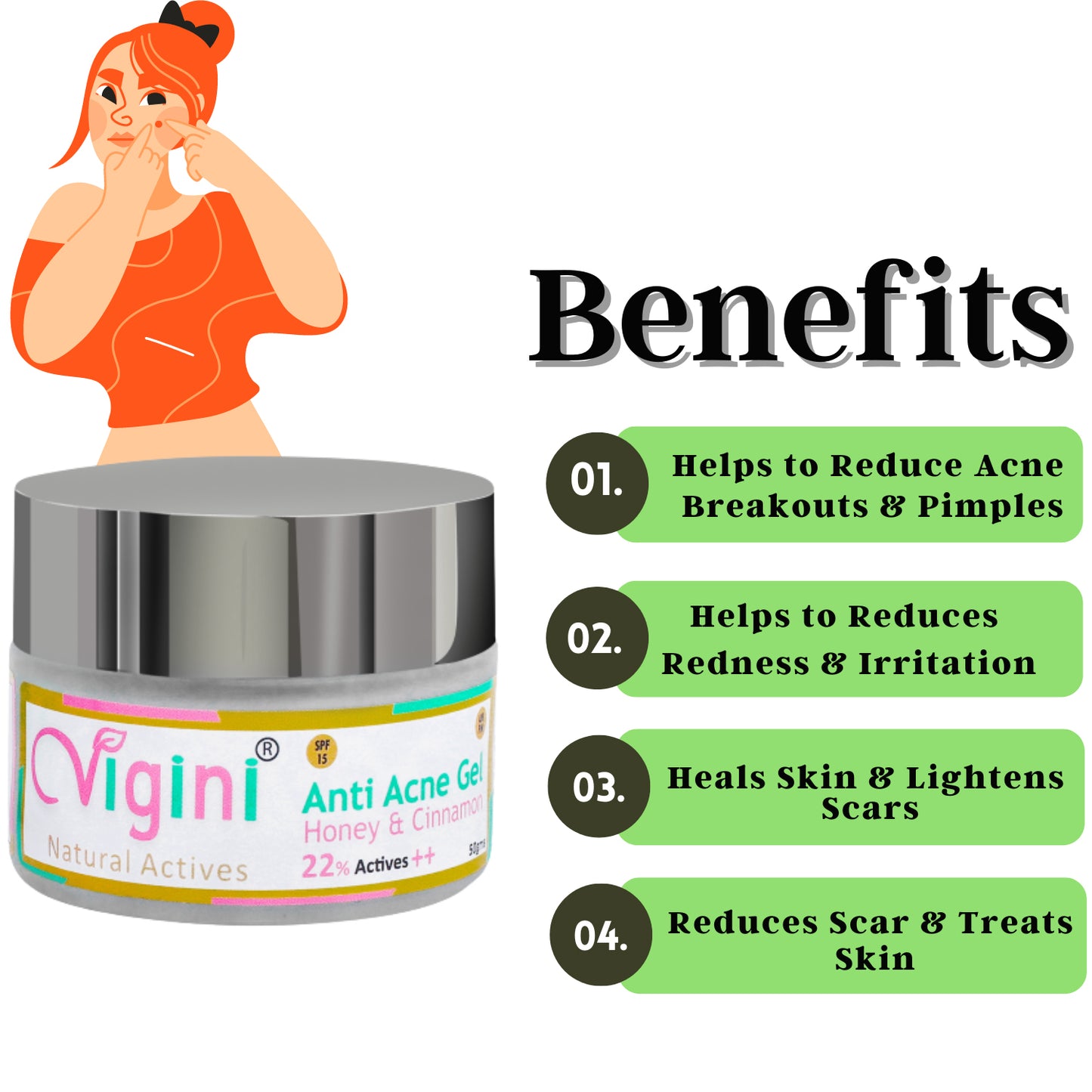 Anti Acne Gel - Honey & Cinnamon
