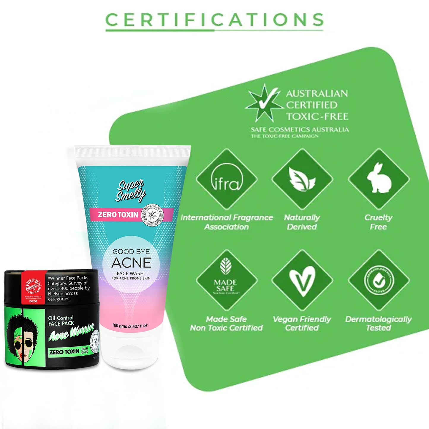 Goodbye Acne Face wash and Acne Warrior Face Pack Combo