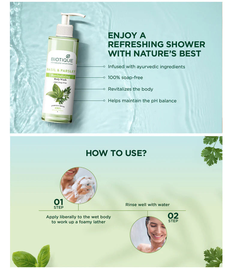 Basil & Parsley Revitalizing Body Wash 200ml