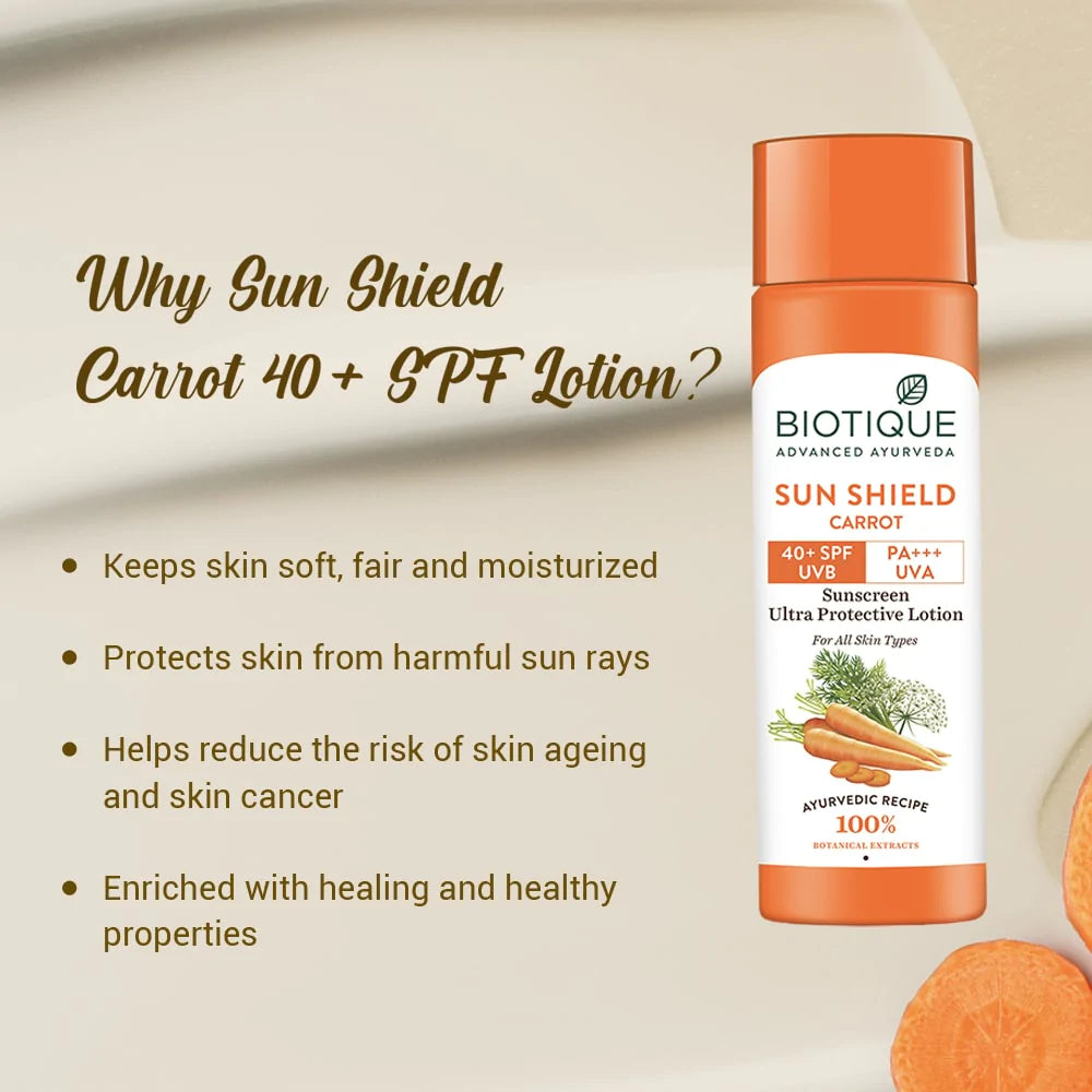 Sun Shield Carrot Sunscreen 120ml Spf 40+