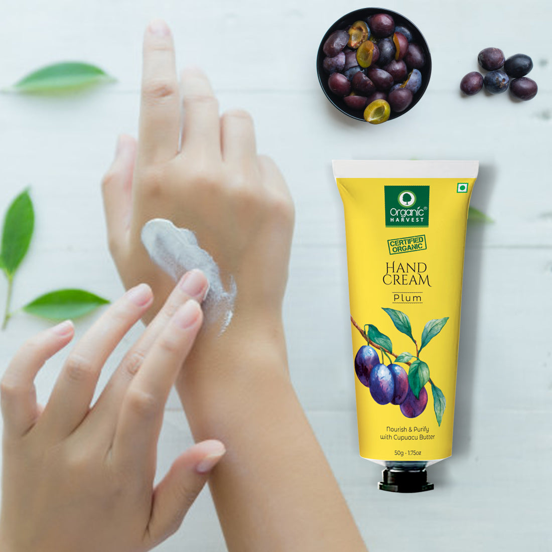 Hand Cream, Plum, Nourish & Purify with Cupuacu Butter, 50gm
