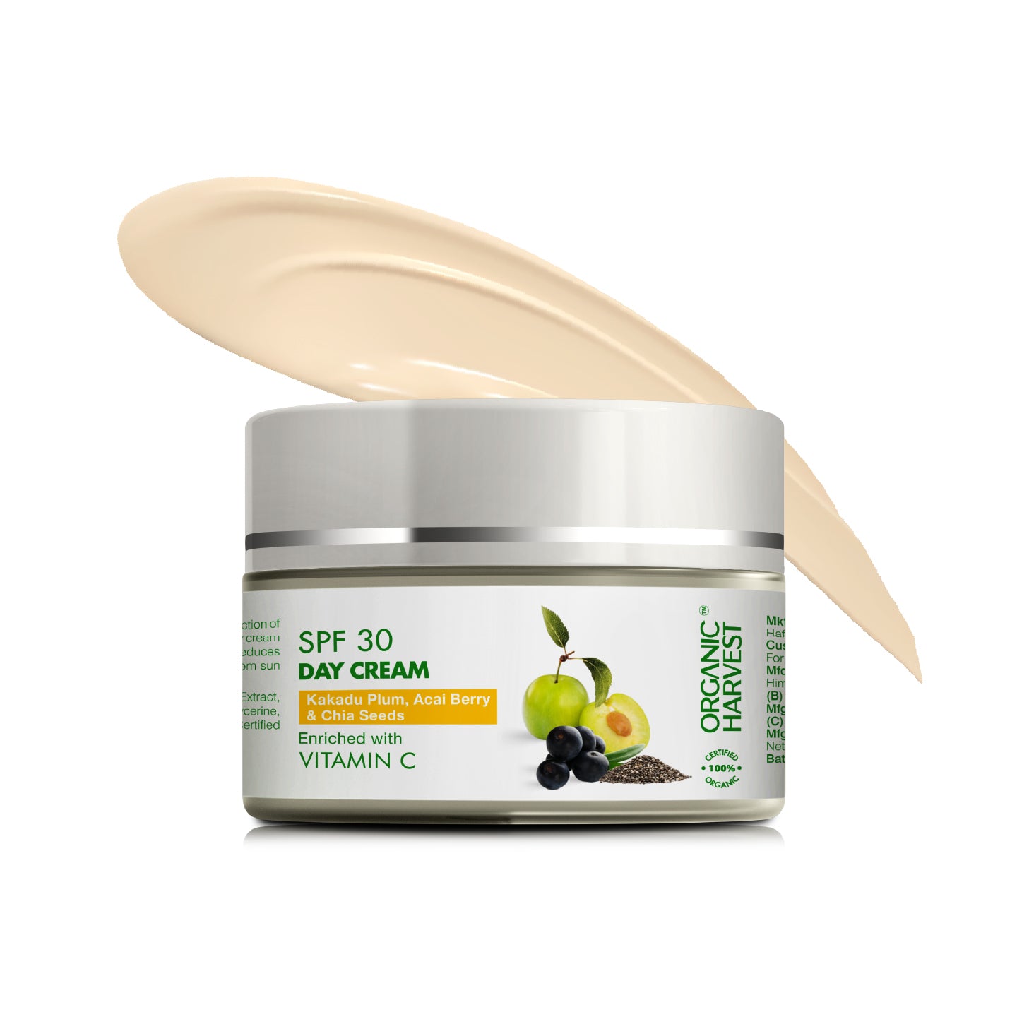 SPF 30 Day Cream: Kakadu Plum, Acai Berry & Chia Seeds | Daily Use Moisturizing Vitamin C Day Cream