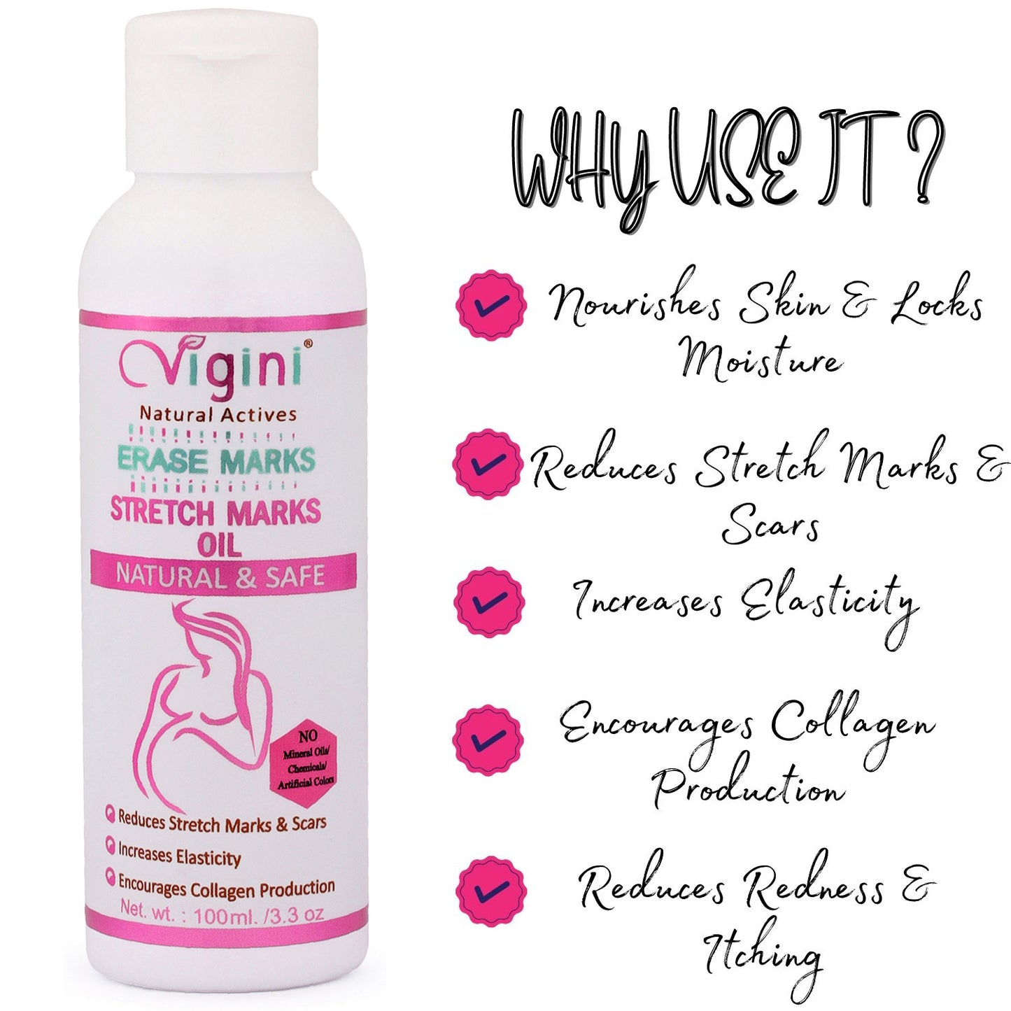 Erase Stretch Marks & Scars Removal Oil Cream with Bio Oils & Use as Body Butter