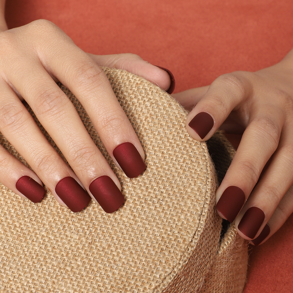 Matte maroon best sale nail polish