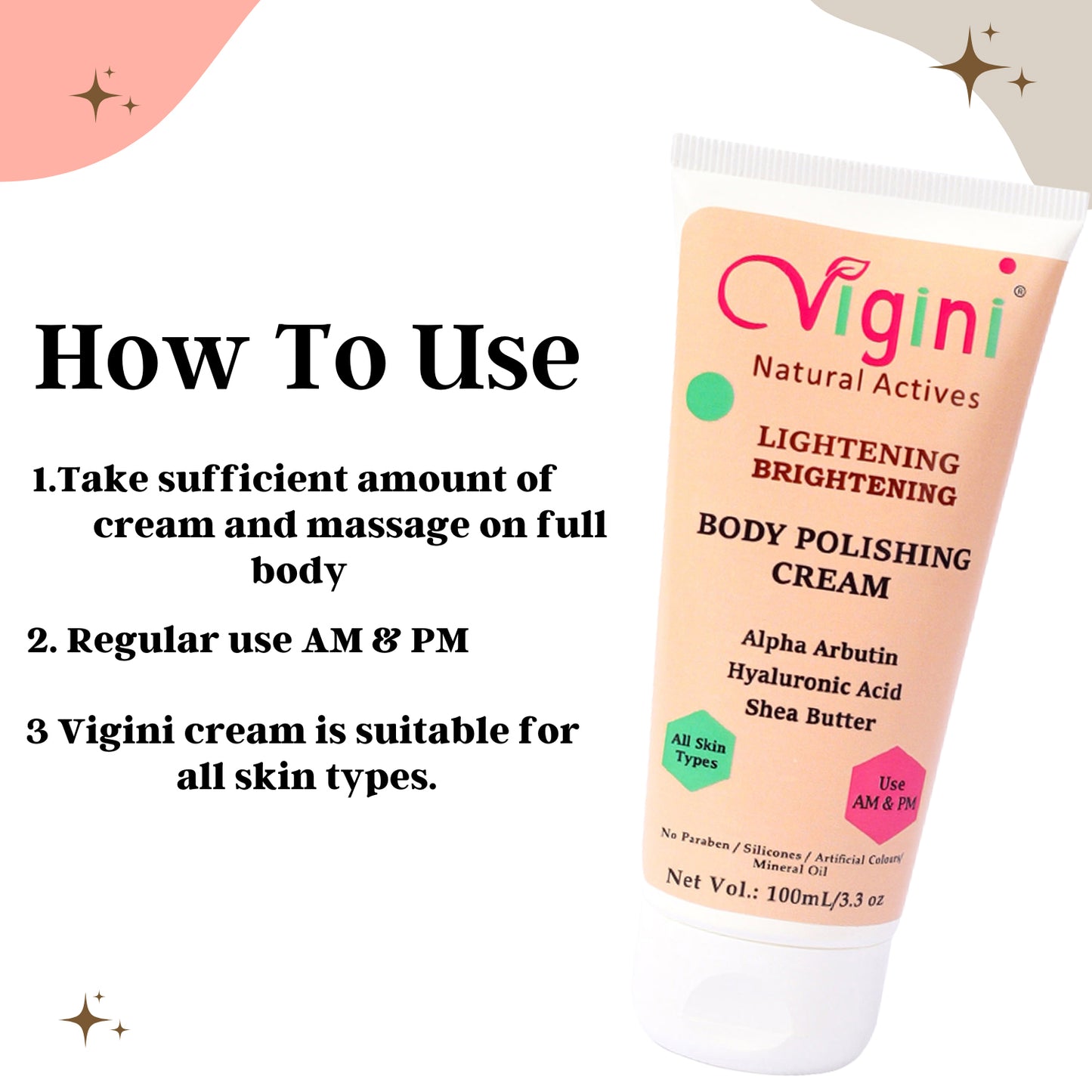 Lightening Brightening Body polishing cream with SPF30 -100gm