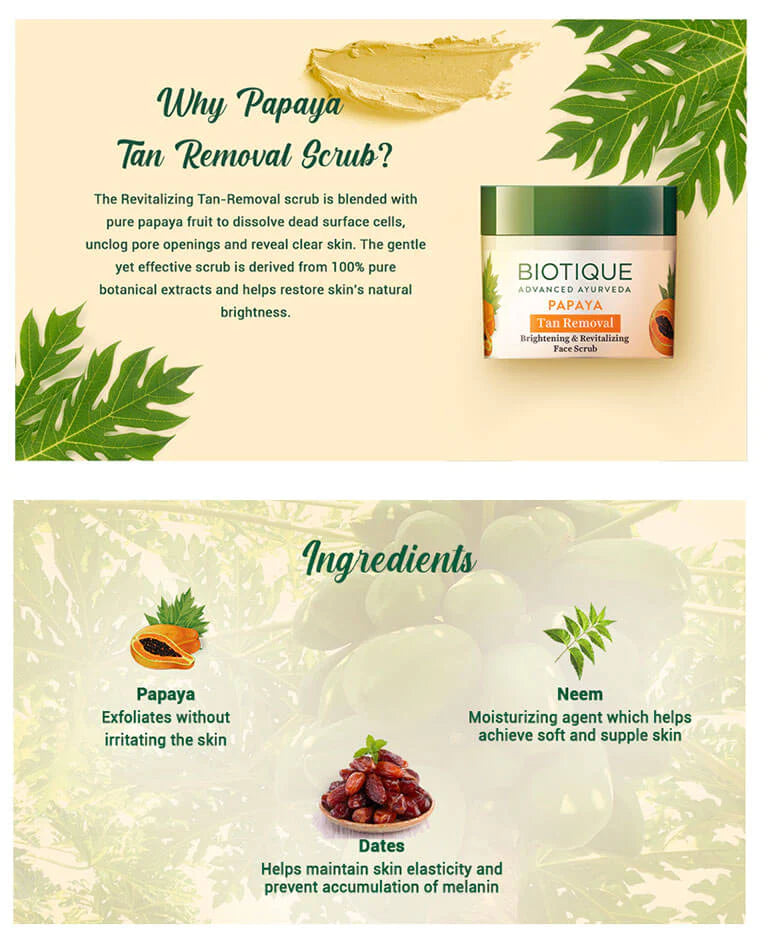 Papaya Tan Removal Brightening & Revitalizing Face Scrub