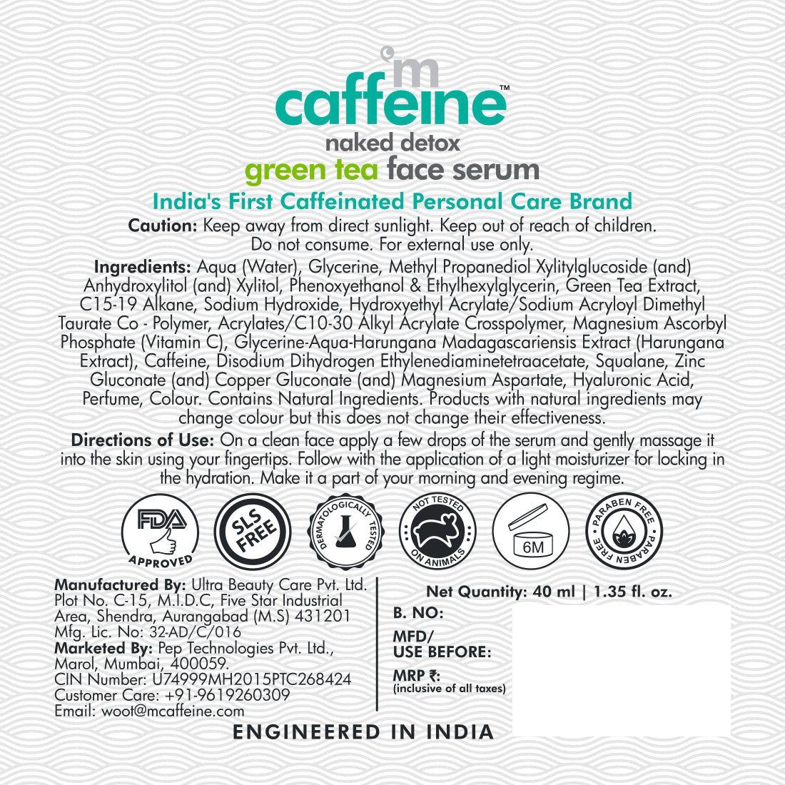 mCaffeine Green Tea Face Serum