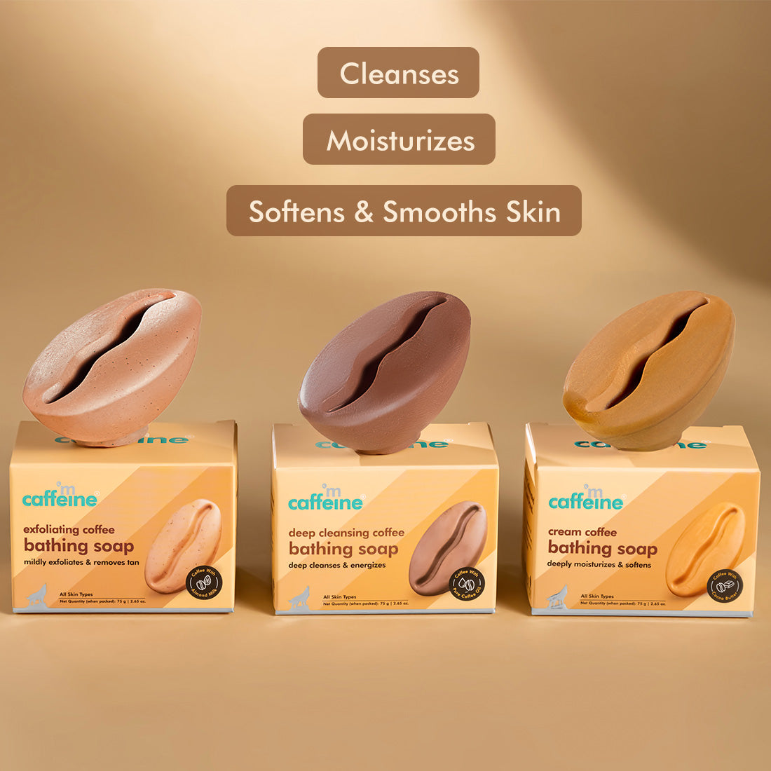 mCaffeine Assorted Coffee Bathing Soap Trio