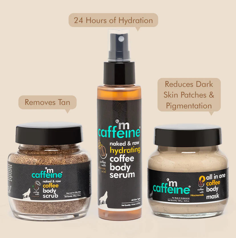 mCaffeine Coffee Detan & Hydrate Complete Body Care Routine