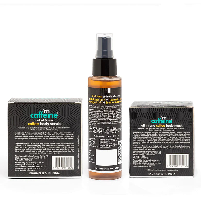 mCaffeine Coffee Detan & Hydrate Complete Body Care Routine